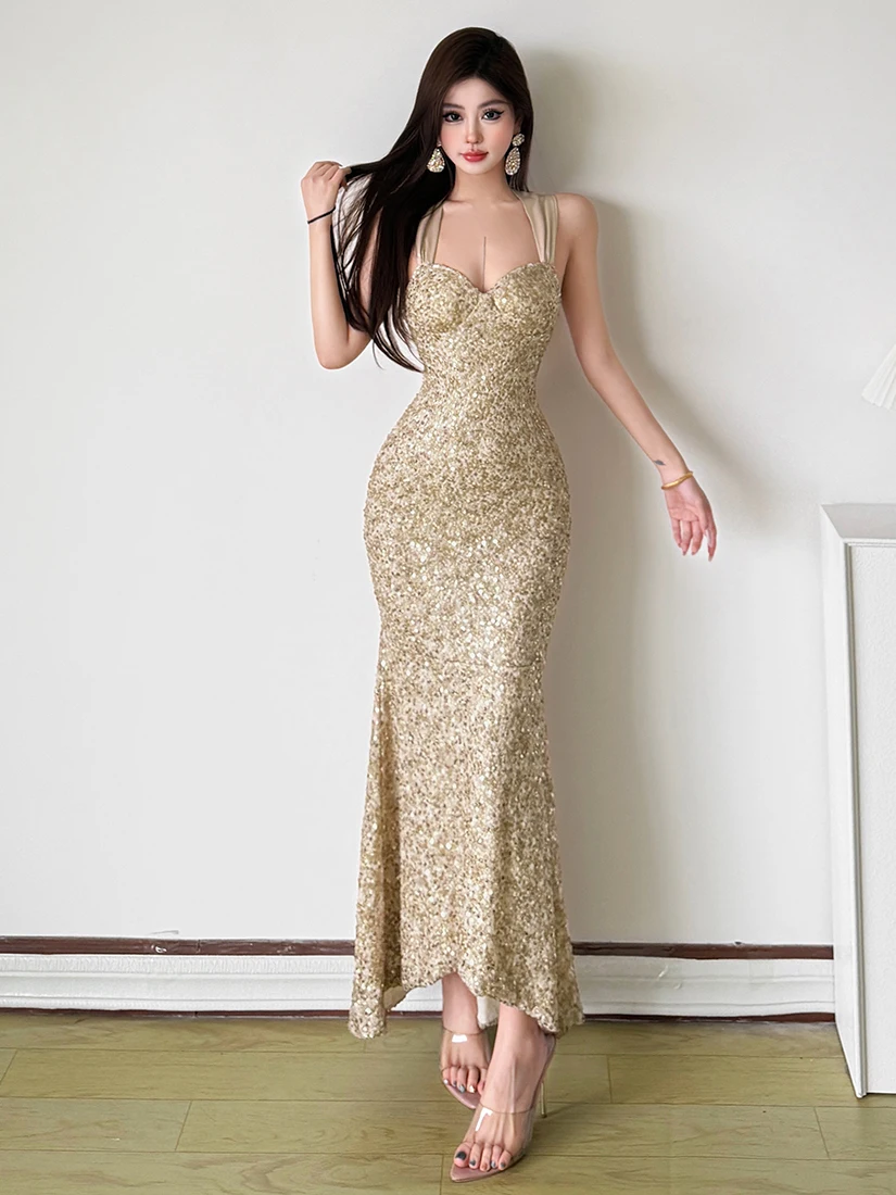 SylCue Sparkling Sexy Mermaid Slimming Strapless Dress Backless High Waist Polyester Blend Summer Casual S-Shaped Skirt
SylCue Sparkling Sexy Mermaid Slimming Strapless Dress Backless High Waist Polyester Blend Summer Casual S-Shaped Skirt