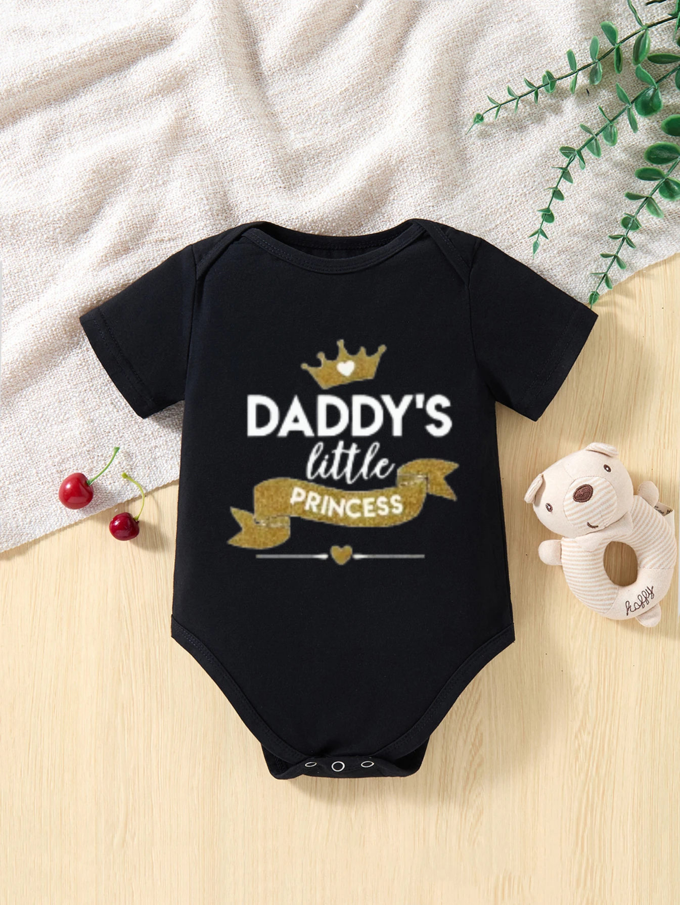 Kids Children's Cotton Short Sleeve Bodysuit DADDY'S LITTLE PRINCESS with Crown and Ribbon Design for Newborn Boys and Girls
Kids Children's Cotton Short Sleeve Bodysuit DADDY'S LITTLE PRINCESS with Crown and Ribbon Design for Newborn Boys and Girls