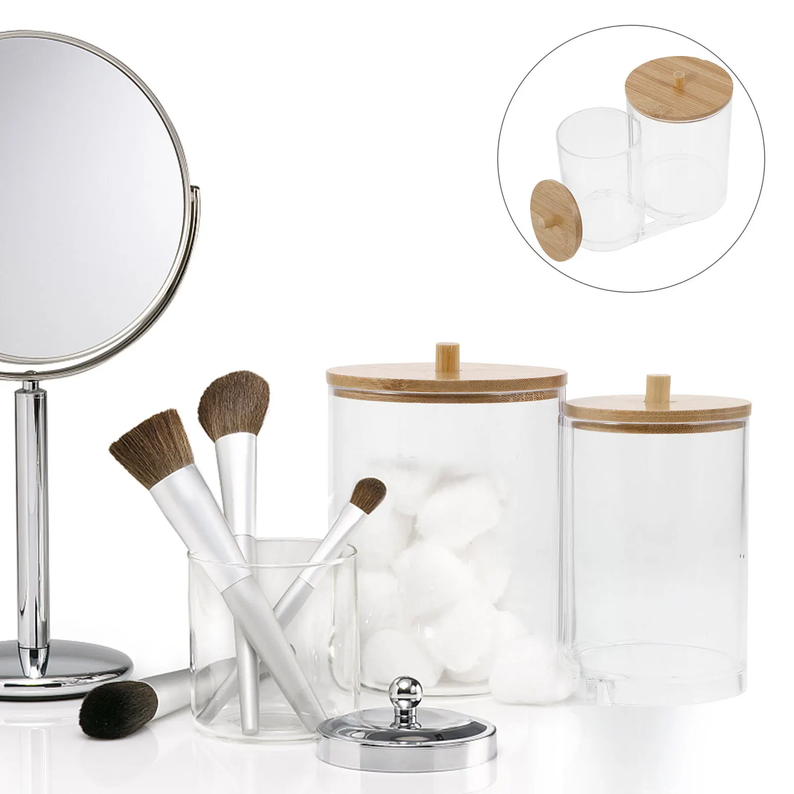 Cotton Swab Storage Box Clear Acrylic Holder Large Capacity Makeup Pads Container Bathroom Organizer Portable Small Storage Jar
Cotton Swab Storage Box Clear Acrylic Holder Large Capacity Makeup Pads Container Bathroom Organizer Portable Small Storage Jar