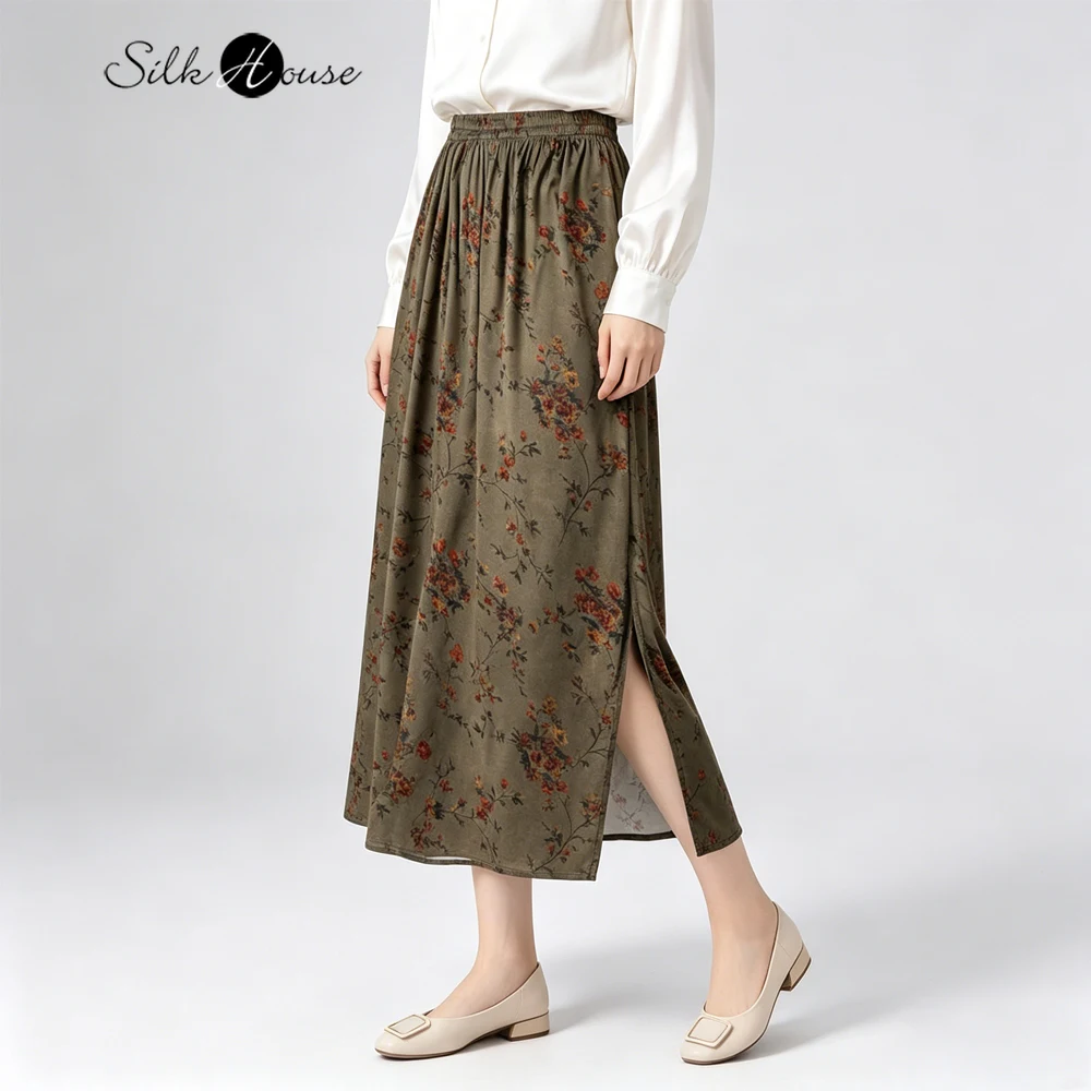 Women's New Soft and Smooth 95% Natural Mulberry Silk Elastic Satin Elastic Waist Tea Brown Loose Side Slit Classical Skirt
Women's New Soft and Smooth 95% Natural Mulberry Silk Elastic Satin Elastic Waist Tea Brown Loose Side Slit Classical Skirt