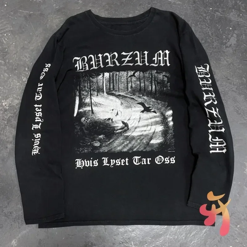 Уличные футболки Kanye West с длинными рукавами в стиле ретро, рок, хип-хоп, черные топы с круглым вырезом, повседневные свободные хлопковые мужские и женские толстовки
Уличные футболки Kanye West с длинными рукавами в стиле ретро, рок, хип-хоп, черные топы с круглым вырезом, повседневные свободные хлопковые мужские и женские толстовки