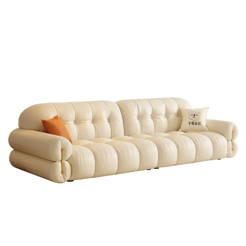 Marshmallow cloud sofa French cream style living room small apartment light luxury white piano key leather sofa
Marshmallow cloud sofa French cream style living room small apartment light luxury white piano key leather sofa