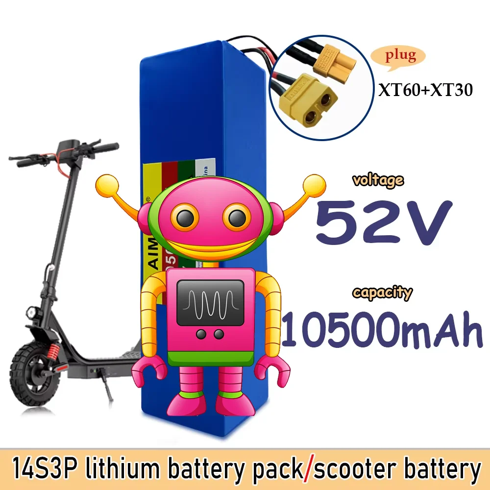 Electric Scooter Lithium Battery 14S3P 52V 10.5Ah 18650 Battery Built-in BMS for 350-1000W Electric Motorcycle Scooter Battery
Electric Scooter Lithium Battery 14S3P 52V 10.5Ah 18650 Battery Built-in BMS for 350-1000W Electric Motorcycle Scooter Battery