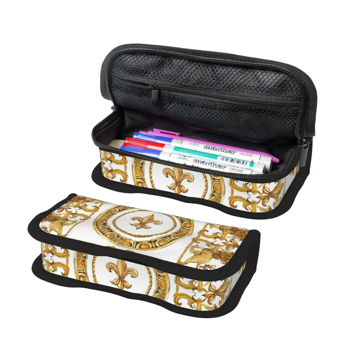 Golden Baroque And Damask Ornament Pencil Case for Students School Pen Box Pencil Bag Stationery Supplies Pen Holder Bag
Golden Baroque And Damask Ornament Pencil Case for Students School Pen Box Pencil Bag Stationery Supplies Pen Holder Bag