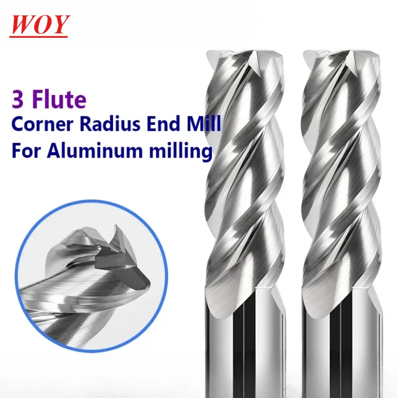 WOY R Bullnose Cutter R0.5 R1Surface Machining 3 Flutes 1,3,4,5,6,8,9,10,12-20mm Corner Radius Milling Cutter Aluminum End Mill
WOY R Bullnose Cutter R0.5 R1Surface Machining 3 Flutes 1,3,4,5,6,8,9,10,12-20mm Corner Radius Milling Cutter Aluminum End Mill