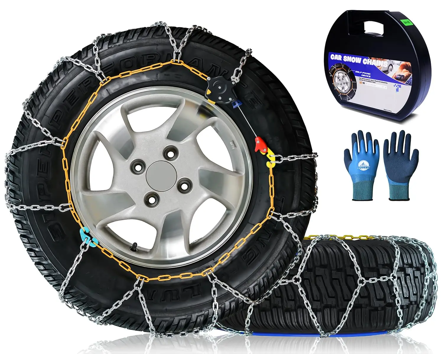 Universal Self-Fitting Snow Chains For Cars, SUVs And Trucks – Quick 1-Minute Installation, Reusable Traction Aid, Set Of 2
Universal Self-Fitting Snow Chains For Cars, SUVs And Trucks – Quick 1-Minute Installation, Reusable Traction Aid, Set Of 2