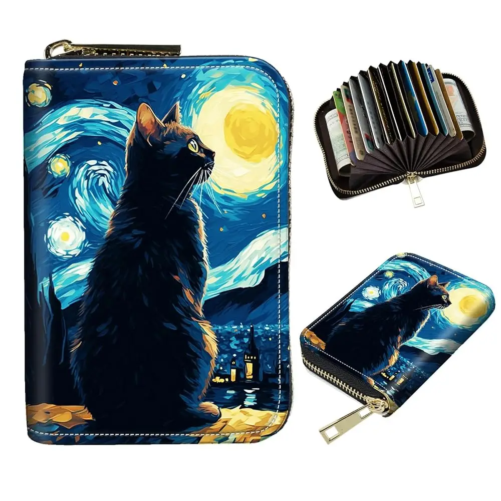 Free ShippingCat On Starry Night Credit Card Holder for Women with Zipper Small Credit Card Wallet PU Leather RFID Blocking Wall
Free ShippingCat On Starry Night Credit Card Holder for Women with Zipper Small Credit Card Wallet PU Leather RFID Blocking Wall