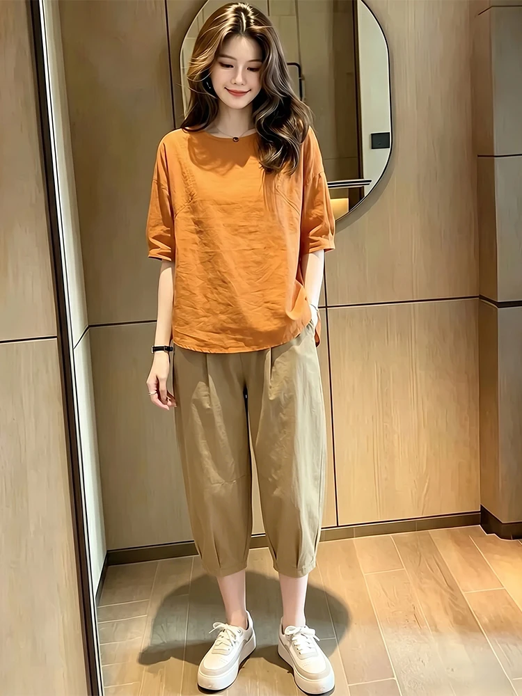 Korean Style Commute Fashion Two-Piece Set Women's Summer New Simple Design Overhead Top Wide Leg Pants Ensemble
Korean Style Commute Fashion Two-Piece Set Women's Summer New Simple Design Overhead Top Wide Leg Pants Ensemble