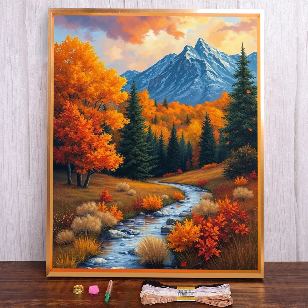 Landscape Autumn River Printed Fabric Cross-Stitch Kit Embroidery Hobby Craft Knitting Handmade Different Promotions Room Decor
Landscape Autumn River Printed Fabric Cross-Stitch Kit Embroidery Hobby Craft Knitting Handmade Different Promotions Room Decor