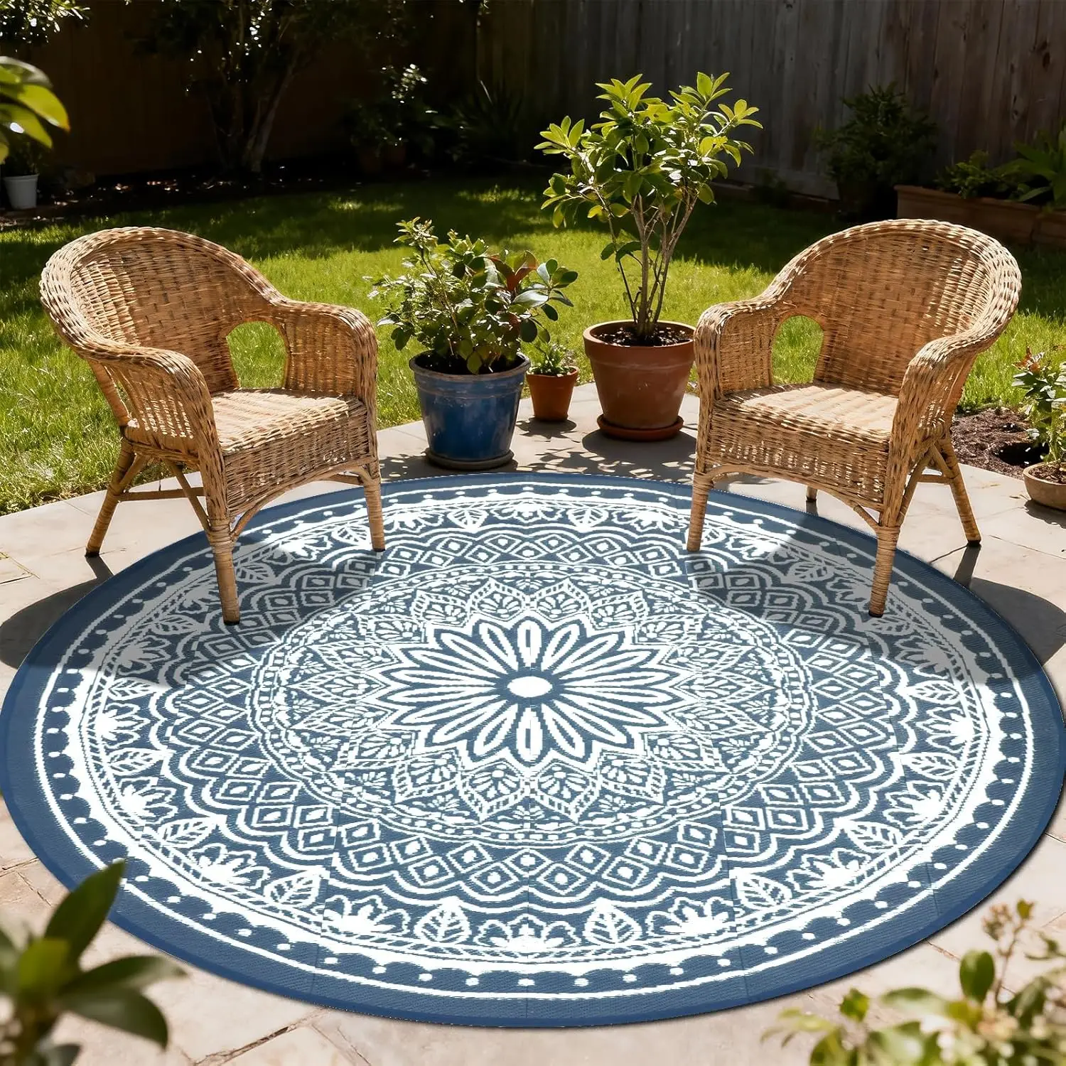 8Ft Round Outdoor Patio Rugs Waterproof, Outside Reversible Mats, Lightweight Plastic Straw Rug, Portable RV Camping Mat Floo
8Ft Round Outdoor Patio Rugs Waterproof, Outside Reversible Mats, Lightweight Plastic Straw Rug, Portable RV Camping Mat Floo