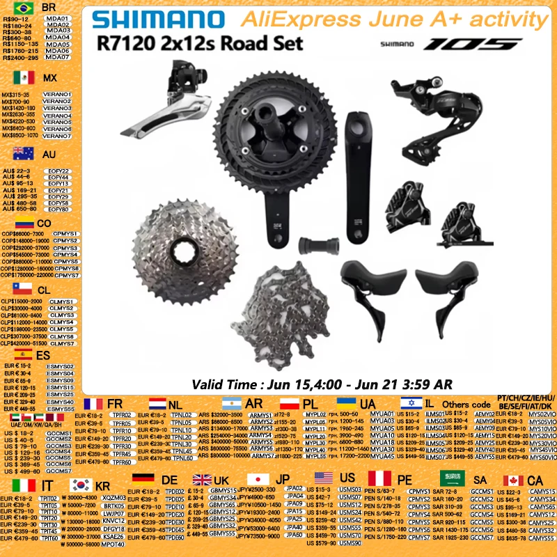 Shimano R7120 2x12s Road Group R7100 Crankset Brake R7170 Shifter R7120 Hydraulic Disc Brake CN M7100 R7100 Derailleur Groupset
Shimano R7120 2x12s Road Group R7100 Crankset Brake R7170 Shifter R7120 Hydraulic Disc Brake CN M7100 R7100 Derailleur Groupset