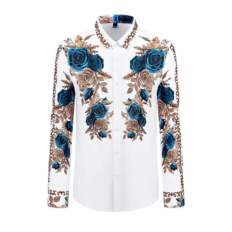 New Fashion European American Men Long Sleeve Shirt Casual Retro Blue Rose Vintage Luxury Street Clothing Long Sleeve Shirt Top
New Fashion European American Men Long Sleeve Shirt Casual Retro Blue Rose Vintage Luxury Street Clothing Long Sleeve Shirt Top