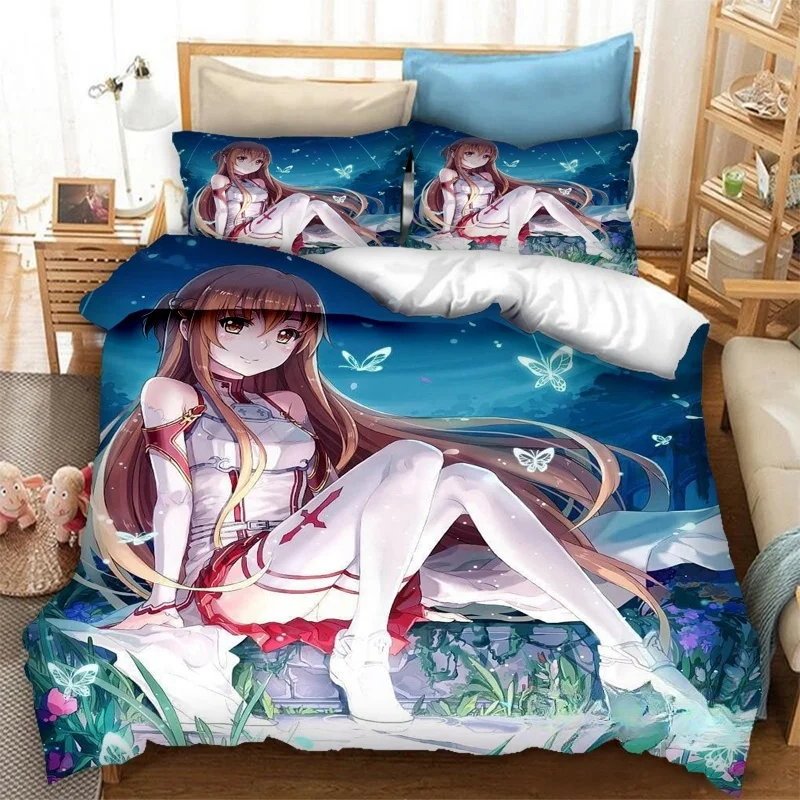 Аниме SAO Yuuki Asuna, комплект постельного белья, пододеяльник, комплект постельного белья, пододеяльник, наволочка, King Queen Twin Size для мальчиков и девочек, взрослых
Аниме SAO Yuuki Asuna, комплект постельного белья, пододеяльник, комплект постельного белья, пододеяльник, наволочка, King Queen Twin Size для мальчиков и девочек, взрослых