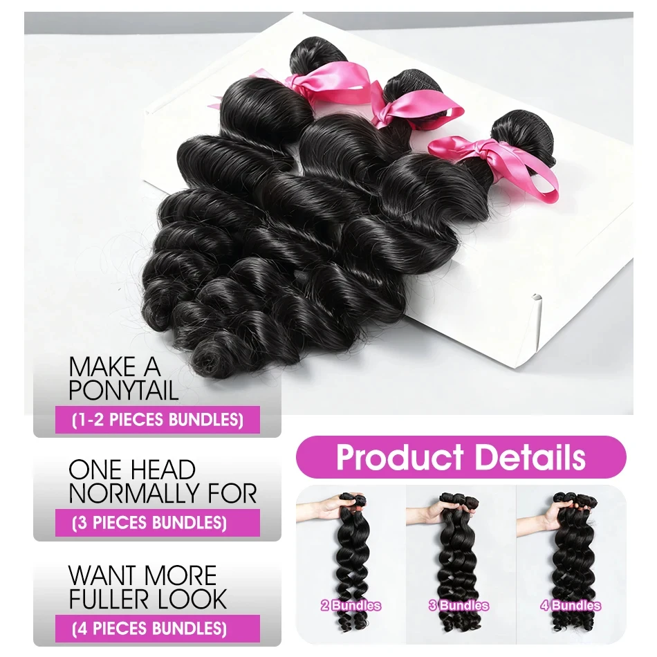 Loose Wave Curly Human Hair Bundle 30 Inch Brazilian Natural Weave Remy Virgin 3/4 Pcs Unprocessed Hair Extensions Double
Loose Wave Curly Human Hair Bundle 30 Inch Brazilian Natural Weave Remy Virgin 3/4 Pcs Unprocessed Hair Extensions Double