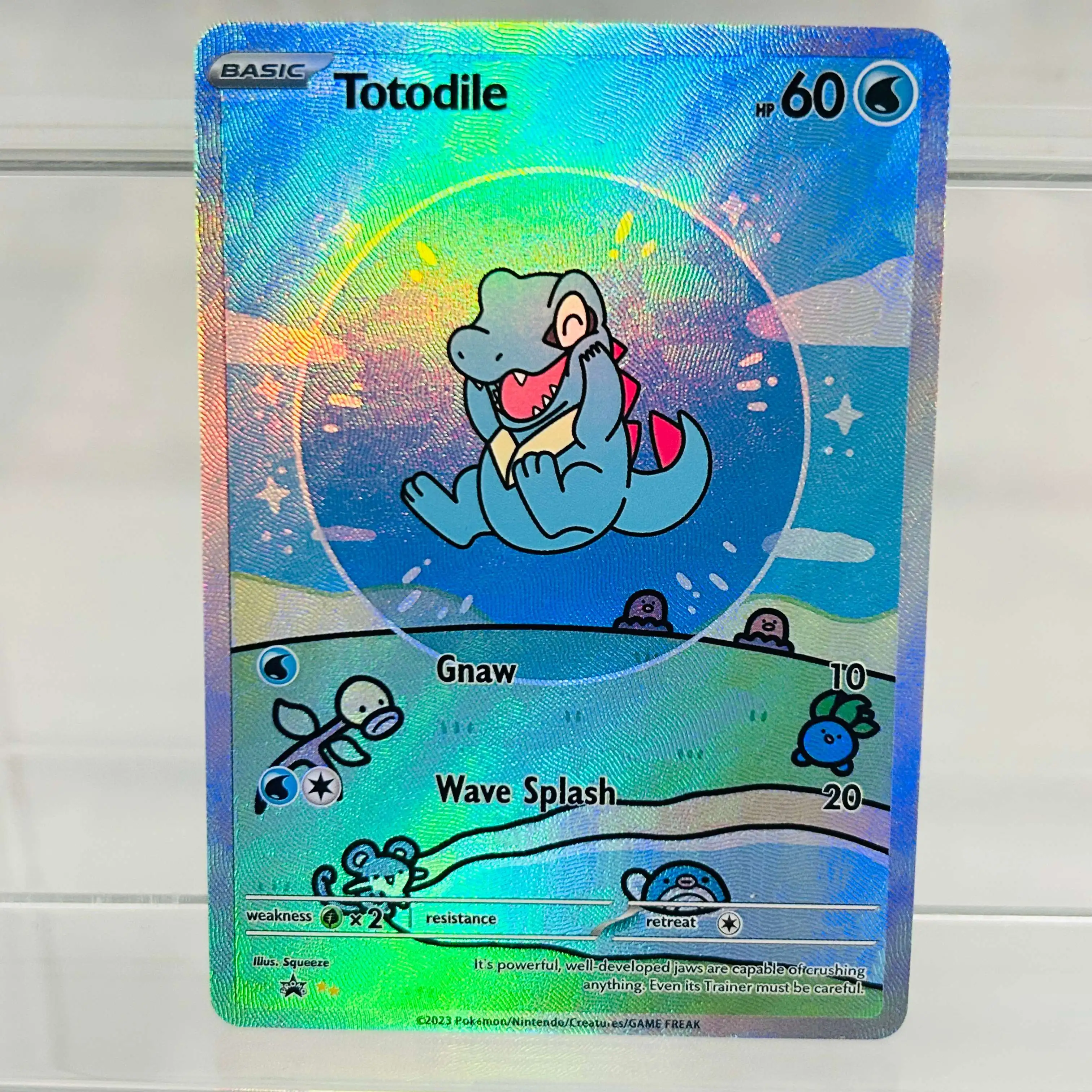 Pokemon Totodile English Card with Holographic Texture, Perfect Condition Premium Anime Collection Card
Pokemon Totodile English Card with Holographic Texture, Perfect Condition Premium Anime Collection Card