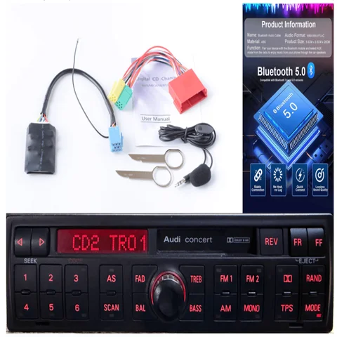 Bluetooth Music Disc Box for Volkswagen Passat B5 Polo Bora Golf Beetle Audi A6 A4 Car Audio Player with Bluetooth Function