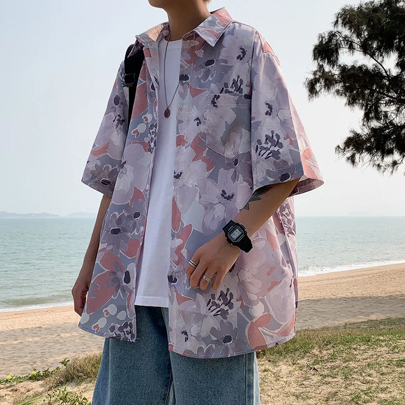 Ins summer short sleeve Floral Shirt Men's and women's handsome Hawaiian beach loose Shirt harajuku shirts for men Factory 2022
Ins summer short sleeve Floral Shirt Men's and women's handsome Hawaiian beach loose Shirt harajuku shirts for men Factory 2022