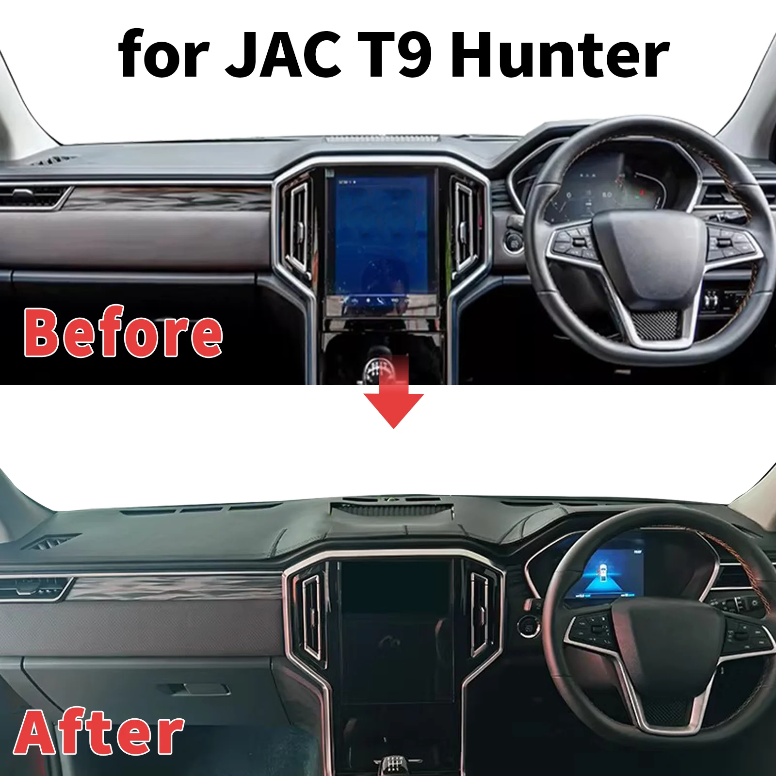 for JAC T9 Hunter 2021-2024 2025 Dashboard Cover Sun Shade Protector Dashmat Anti-Glare UV Block Carpet Mat Automotive Dash Mat
for JAC T9 Hunter 2021-2024 2025 Dashboard Cover Sun Shade Protector Dashmat Anti-Glare UV Block Carpet Mat Automotive Dash Mat