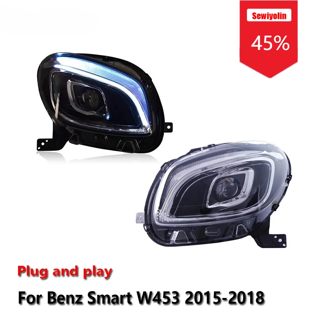 Автомобильные светодиодные фары Sewiyolin в сборе для Benz Smart 453 2015-2019, противотуманные фары DRL, стоп-сигнал поворота, Plug and Play
Автомобильные светодиодные фары Sewiyolin в сборе для Benz Smart 453 2015-2019, противотуманные фары DRL, стоп-сигнал поворота, Plug and Play