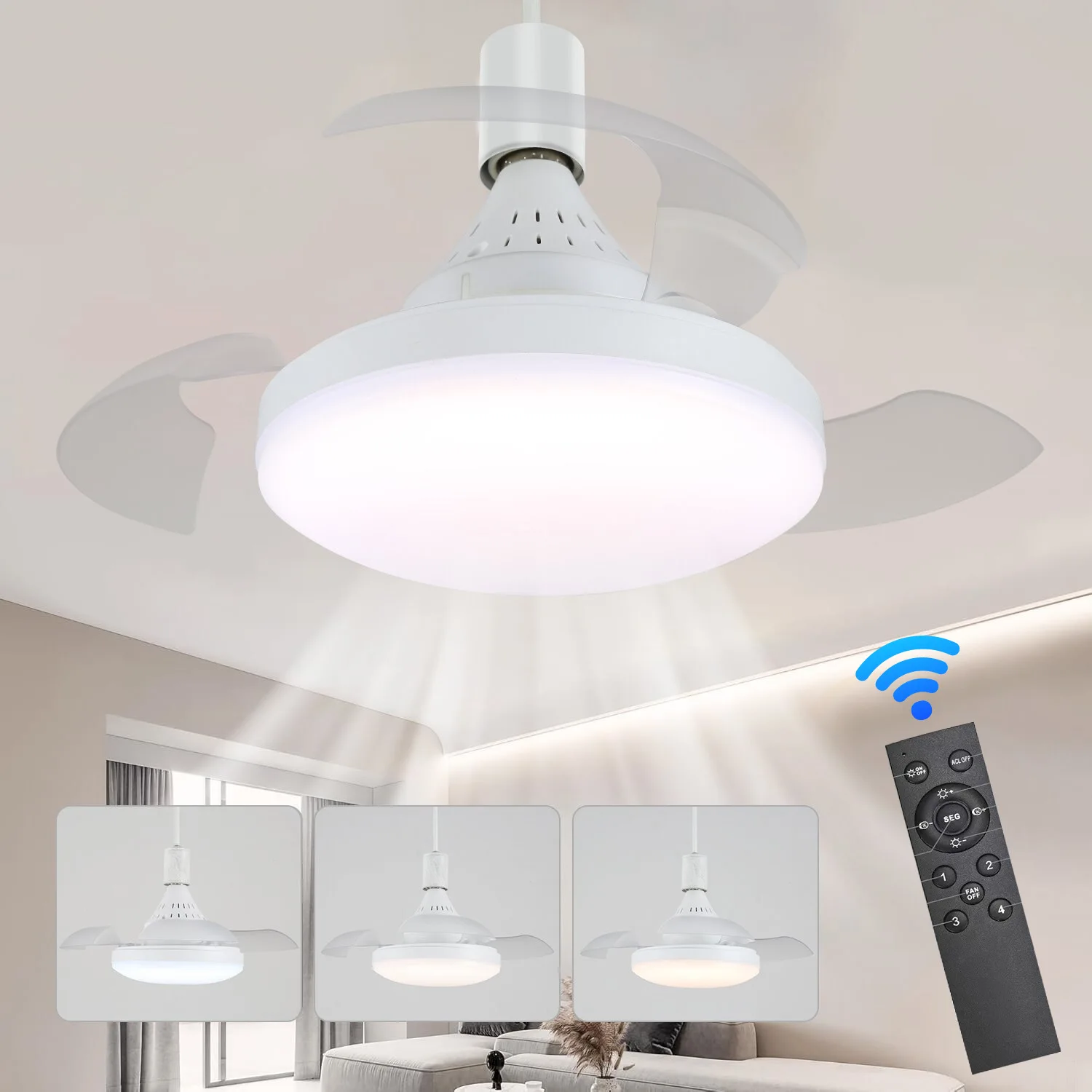 Invisible Fan Modern Simple LED Ceiling Fan Light Retractable Blades Fans E27 base ceiling lamp fan Bedroom Living Room Lighting
Invisible Fan Modern Simple LED Ceiling Fan Light Retractable Blades Fans E27 base ceiling lamp fan Bedroom Living Room Lighting