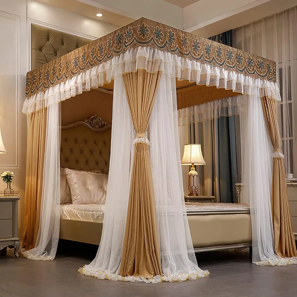 Mosquito Net Bed Canopy - Double Gauze Floor Mosquito Net with Bracket for Home Use - 150x200cm Dimension - Ideal for Double Bed
Mosquito Net Bed Canopy - Double Gauze Floor Mosquito Net with Bracket for Home Use - 150x200cm Dimension - Ideal for Double Bed