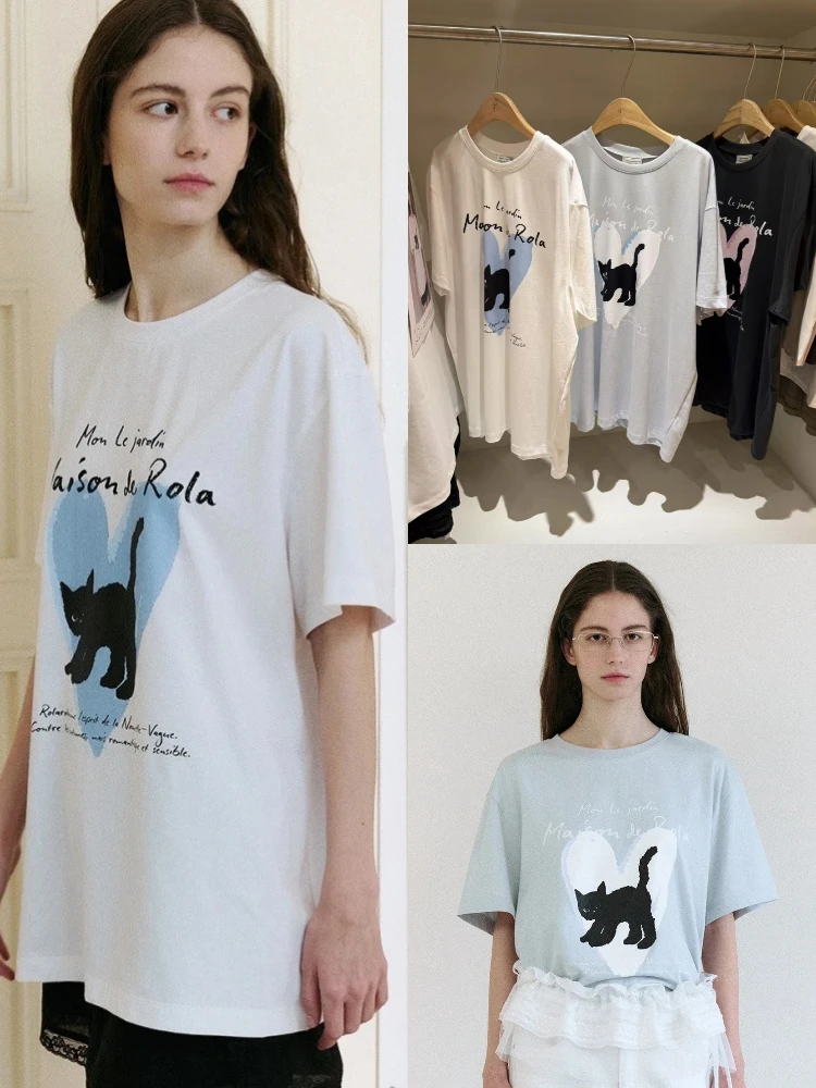 Sweet Anti-Aging Heart Print ort Sve T-irt Women's Loose Casual Cute Top Dongda Gate Sle Creative Summer round Ne
Sweet Anti-Aging Heart Print ort Sve T-irt Women's Loose Casual Cute Top Dongda Gate Sle Creative Summer round Ne