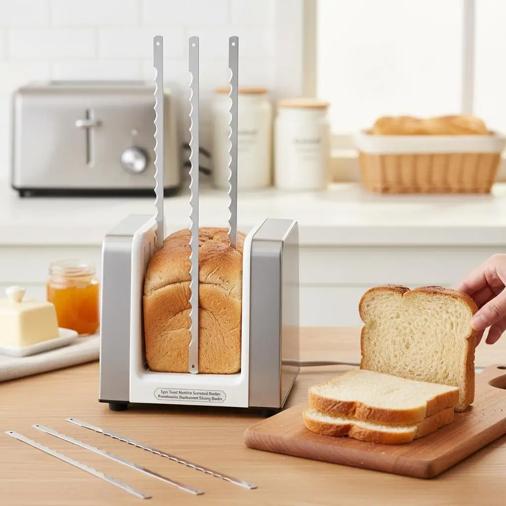 5pcs Bread Slicer Blades Nonstick Stainless Steel Replacement Toast Cutter Knives Bread Maker Parts Accessories Cake Cutting
5pcs Bread Slicer Blades Nonstick Stainless Steel Replacement Toast Cutter Knives Bread Maker Parts Accessories Cake Cutting