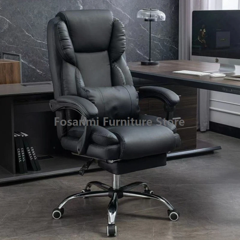 Wide Back Thick Cushion Soft Office Chair with Footrest and Lumbar Pillow Home Desk Chair Gaming Leather Computer Swivel Chairs
Wide Back Thick Cushion Soft Office Chair with Footrest and Lumbar Pillow Home Desk Chair Gaming Leather Computer Swivel Chairs