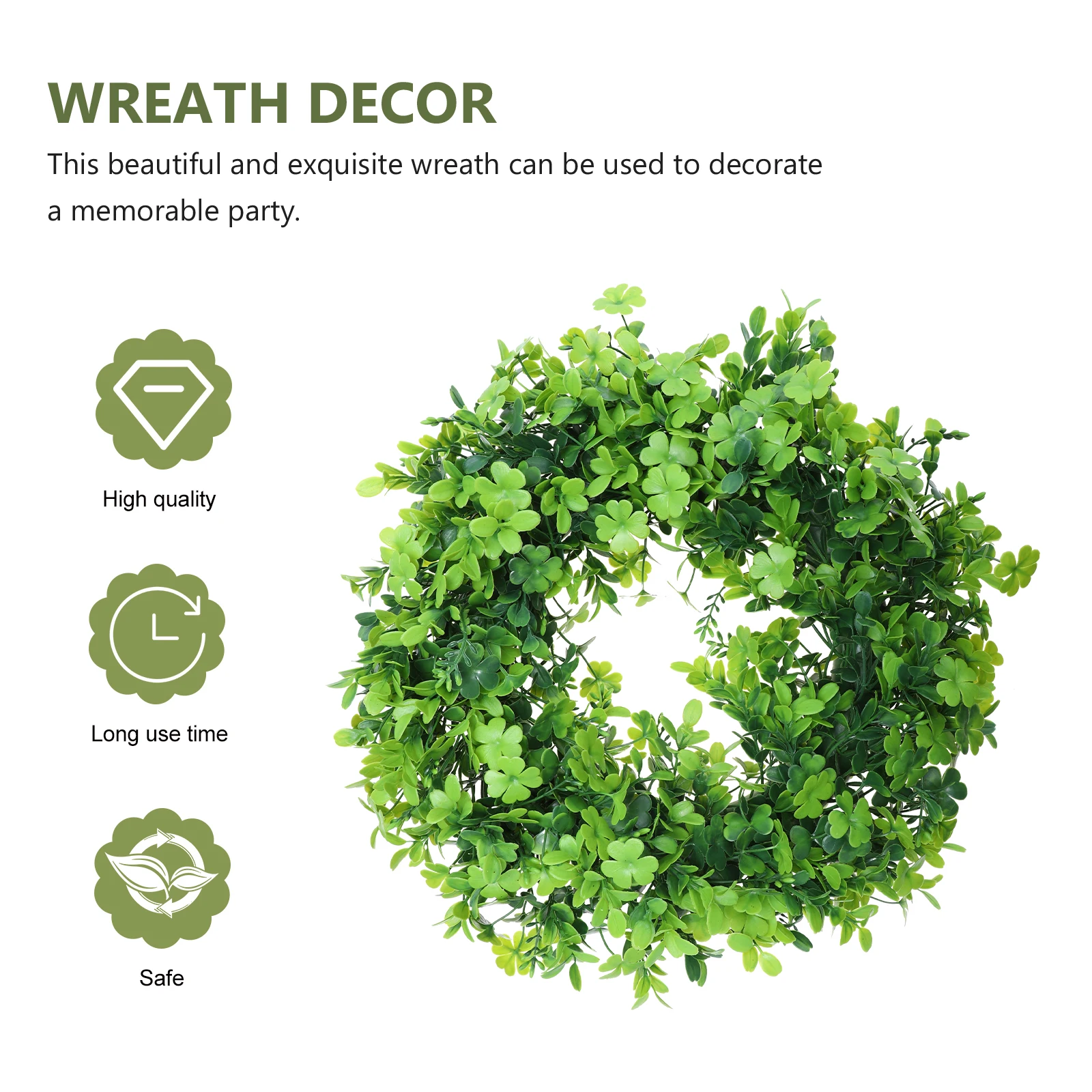 1Pcs Four Leaf Clover St Patricks Day Plastic Wreath Delicate Door Garland Party Scene Decor Plastic Wreath Party Pendant 
1Pcs Four Leaf Clover St Patricks Day Plastic Wreath Delicate Door Garland Party Scene Decor Plastic Wreath Party Pendant
