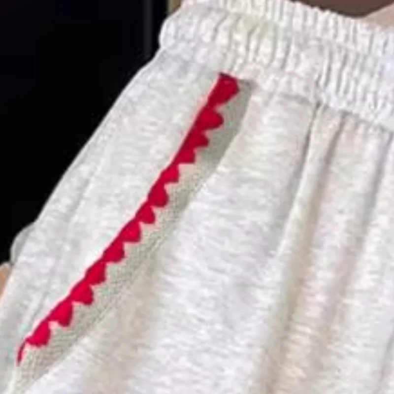 Women Pants Real Embroidery Trousers Pure Color Long Trousers with Pockets Durable Red Zigzag Embroidery Leisure Sport Pants
Women Pants Real Embroidery Trousers Pure Color Long Trousers with Pockets Durable Red Zigzag Embroidery Leisure Sport Pants