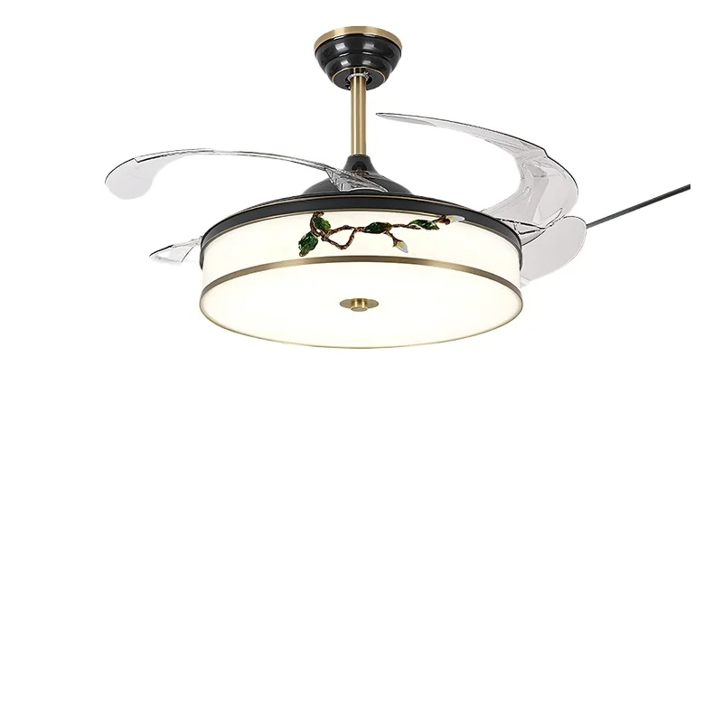 All-copper new Chinese fan chandelier invisible telescopic modern bedroom dining room reversing ceiling fan lamp
All-copper new Chinese fan chandelier invisible telescopic modern bedroom dining room reversing ceiling fan lamp