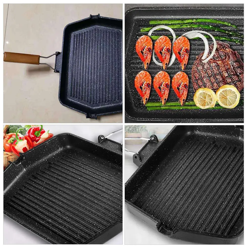 1Pcs Non-Stick Frying Pan Black Foldable Handle Iron Bbq Grill Pan for Steak Fish Eggs Toast Kitchen Cookware Smokeless Baking
1Pcs Non-Stick Frying Pan Black Foldable Handle Iron Bbq Grill Pan for Steak Fish Eggs Toast Kitchen Cookware Smokeless Baking