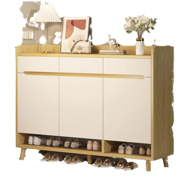 Solid wood rounded corner shoe cabinet New Chinese-style home storage cabinet at the door of the home
Solid wood rounded corner shoe cabinet New Chinese-style home storage cabinet at the door of the home