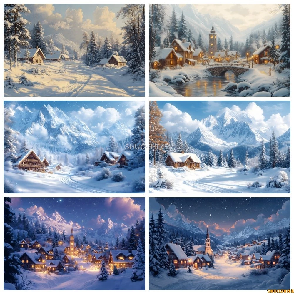 Winter Outdoor Scenery Backdrop Photography Snow Mountain Forest Village Kids Family Portrait Photocall Background Photostudio
Winter Outdoor Scenery Backdrop Photography Snow Mountain Forest Village Kids Family Portrait Photocall Background Photostudio