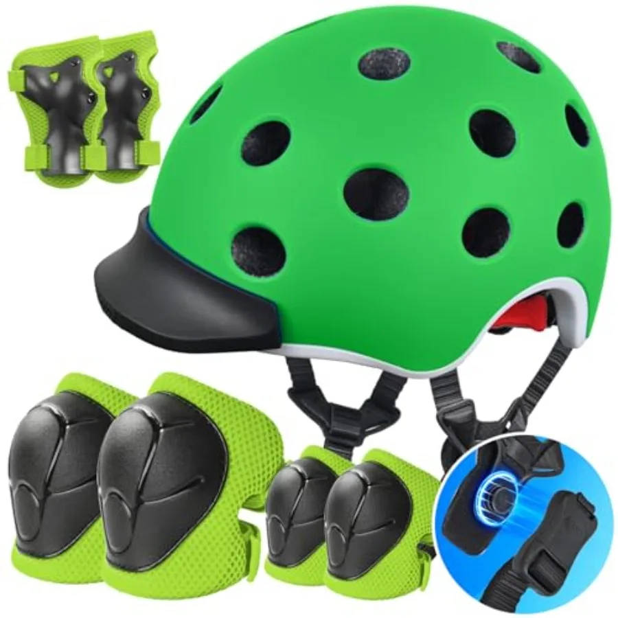 Bike Helmet Set for 8-14 Adjustable Skateboard Helmet Protective Gear Set Knee Elbow Wrist Pads for Boys Girls Youth and Multi-
Bike Helmet Set for 8-14 Adjustable Skateboard Helmet Protective Gear Set Knee Elbow Wrist Pads for Boys Girls Youth and Multi-