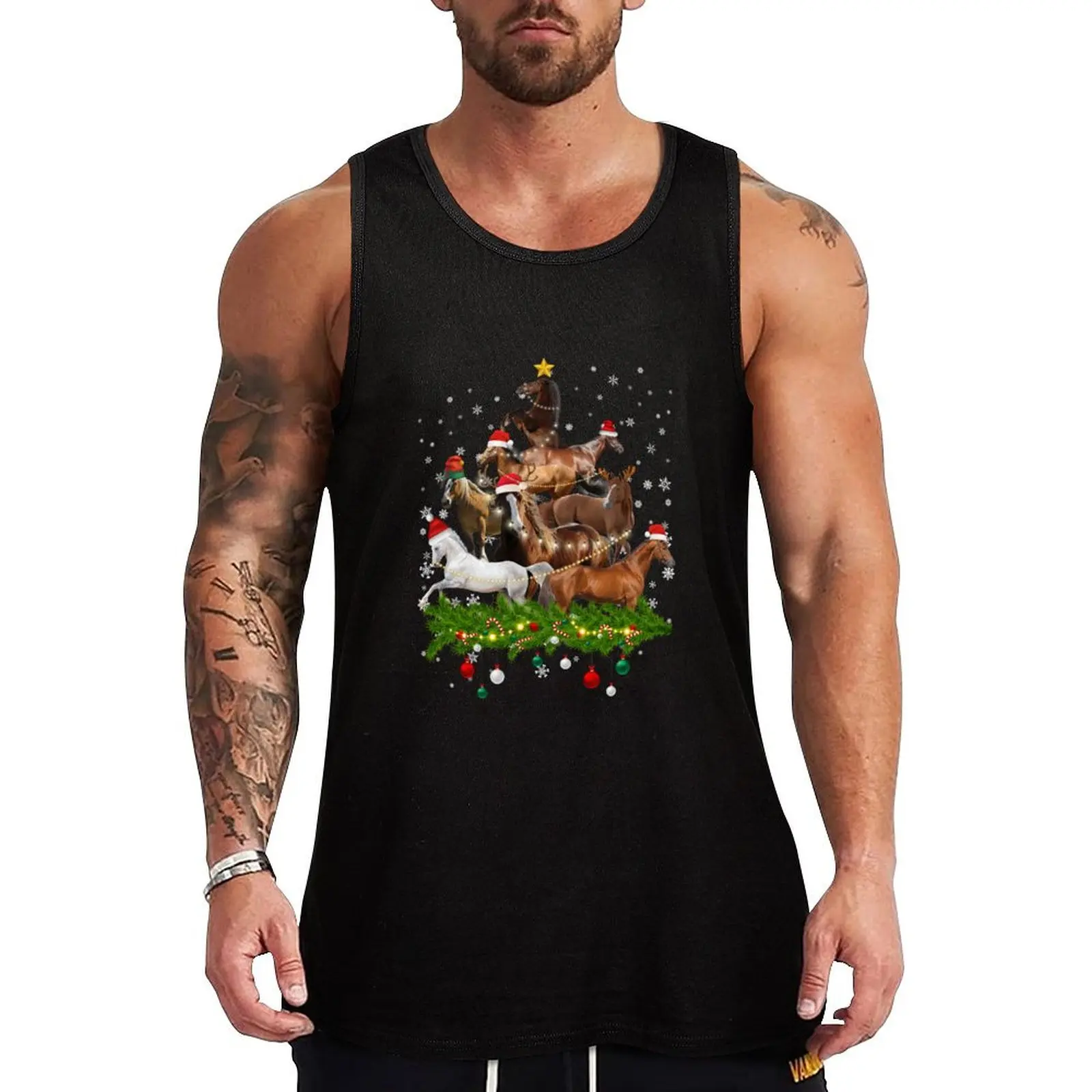 Funny Merry Horse Christmas Tree Lights Horse Santa Hat Men Tank Top Casual Print Tank Top Daily Graphic Sleeveless Wear
Funny Merry Horse Christmas Tree Lights Horse Santa Hat Men Tank Top Casual Print Tank Top Daily Graphic Sleeveless Wear