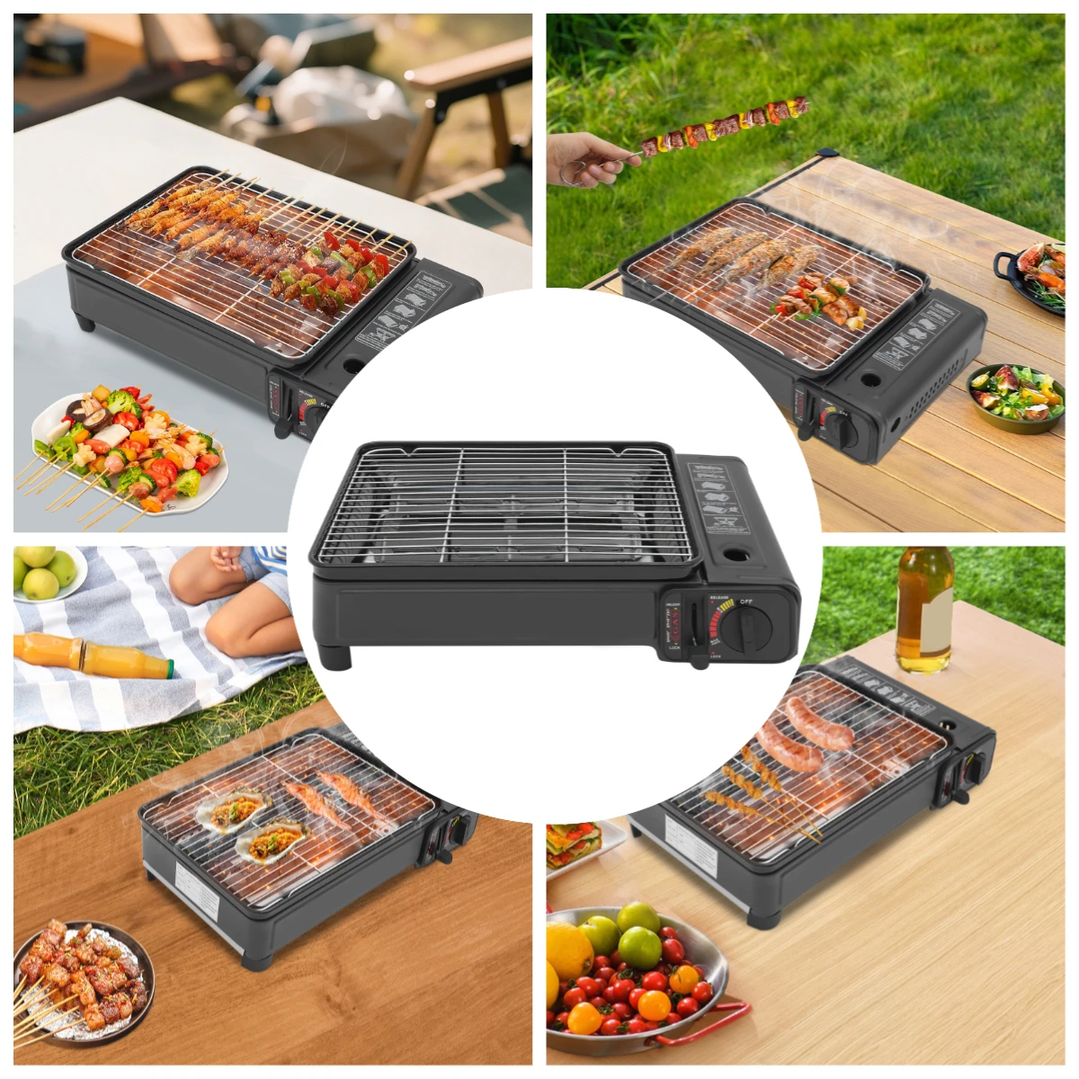 Portable Camping Stove Iron Aluminum, 2 Burners 2500W with Baking Tray & Case Option, Piezo Ignition, Tabletop Black, Butane/LPG for Outdoor Cooking Picnic RV Patio, Safety Overpressure Protection. Summer parties~
Portable Camping Stove Iron Aluminum, 2 Burners 2500W with Baking Tray & Case Option, Piezo Ignition, Tabletop Black, Butane/LPG for Outdoor Cooking Picnic RV Patio, Safety Overpressure Protection. Summer parties~