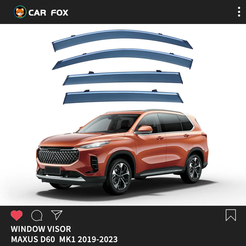 Пластиковый козырек для окна для MAXUS D60 2019-2023 вентиляционные оттенки Защита от солнца дождя 4 шт./комплект для MAXUS D60 2019-2023
Пластиковый козырек для окна для MAXUS D60 2019-2023 вентиляционные оттенки Защита от солнца дождя 4 шт./комплект для MAXUS D60 2019-2023
