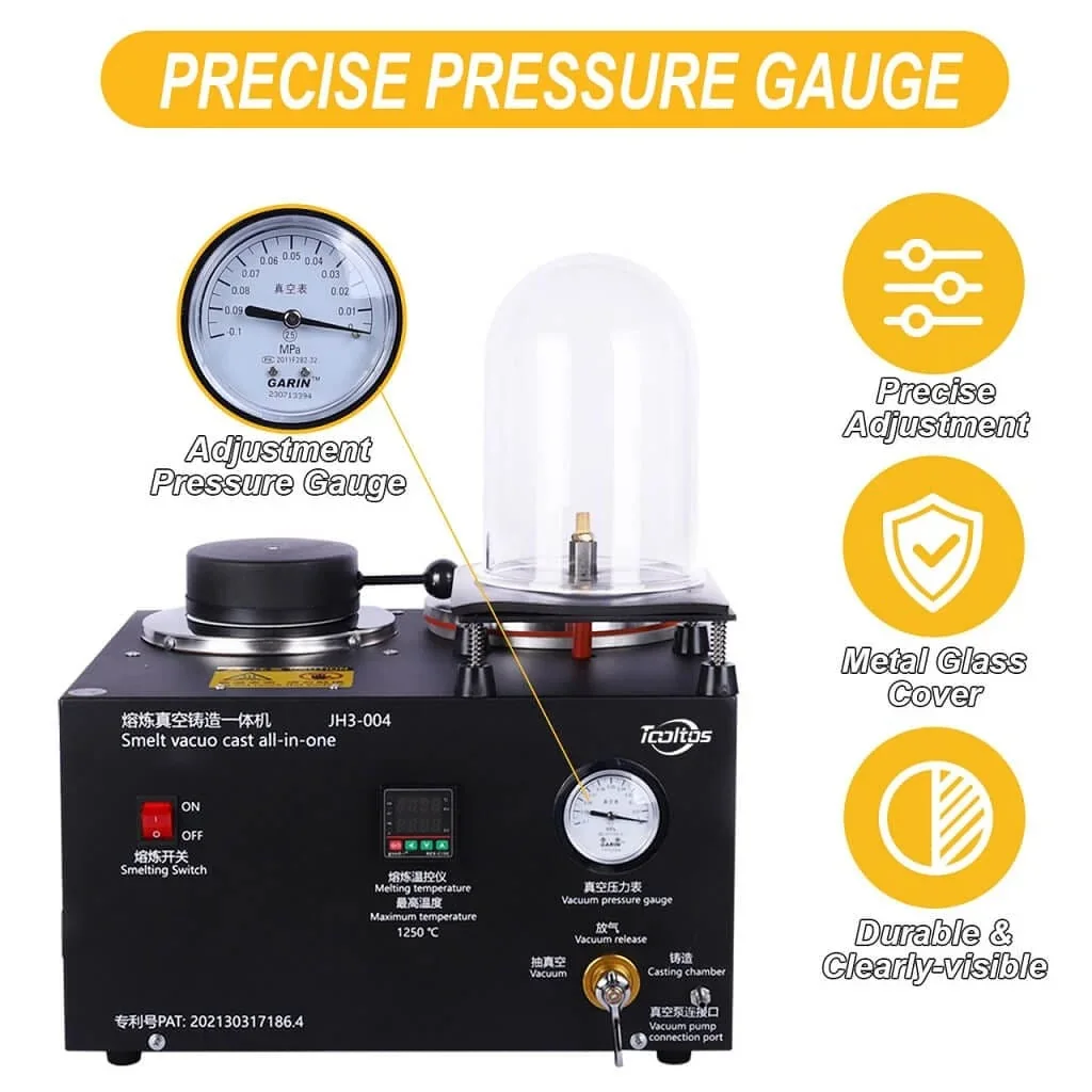 220V Digital Display Jewelry Vacuum Casting Machine Metal Lost Wax Method Melting Tools Equipment for Jewelry Making
220V Digital Display Jewelry Vacuum Casting Machine Metal Lost Wax Method Melting Tools Equipment for Jewelry Making