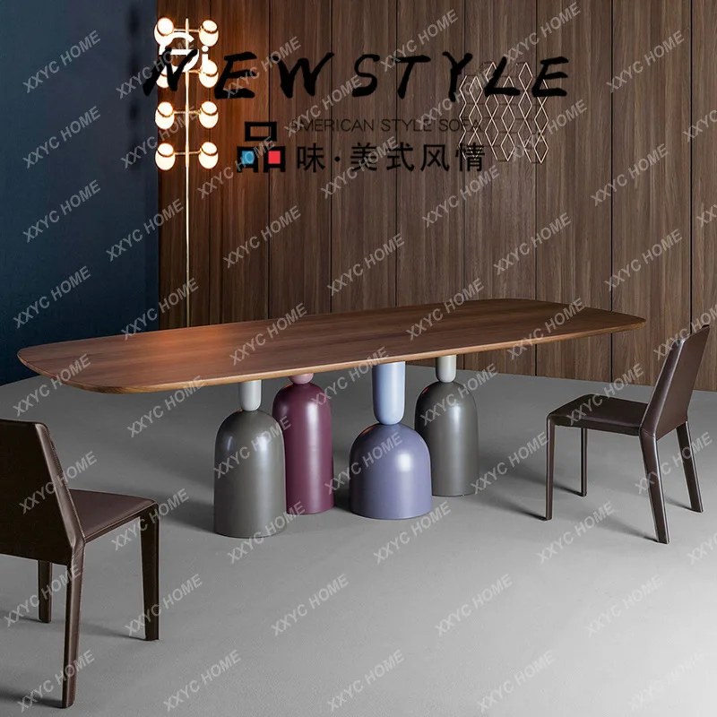 LX walnut dining table small apartment rectangular dining table simple home
LX walnut dining table small apartment rectangular dining table simple home