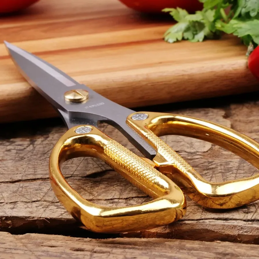 Powerful Scissors Alloy Stainless Steel Gold Scissors Wedding Kitchen Golden-plated Scissors
Powerful Scissors Alloy Stainless Steel Gold Scissors Wedding Kitchen Golden-plated Scissors