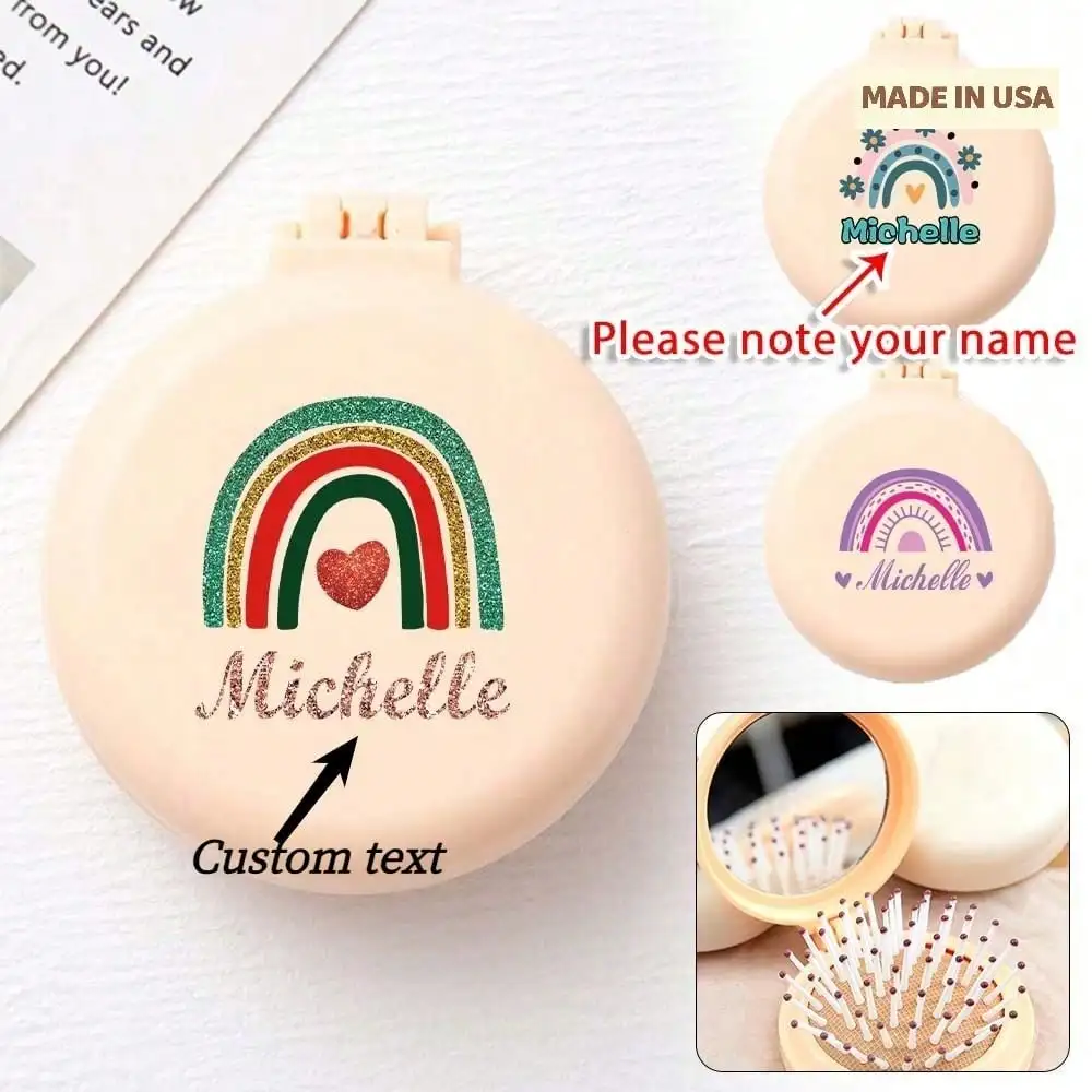 Custom Personality Name Mini Portable Brush, Built-In Folding Mirror, Air Cushion Massage Comb, Compact Design, Easy To Travel, Durable Plastic Material
Custom Personality Name Mini Portable Brush, Built-In Folding Mirror, Air Cushion Massage Comb, Compact Design, Easy To Travel, Durable Plastic Material