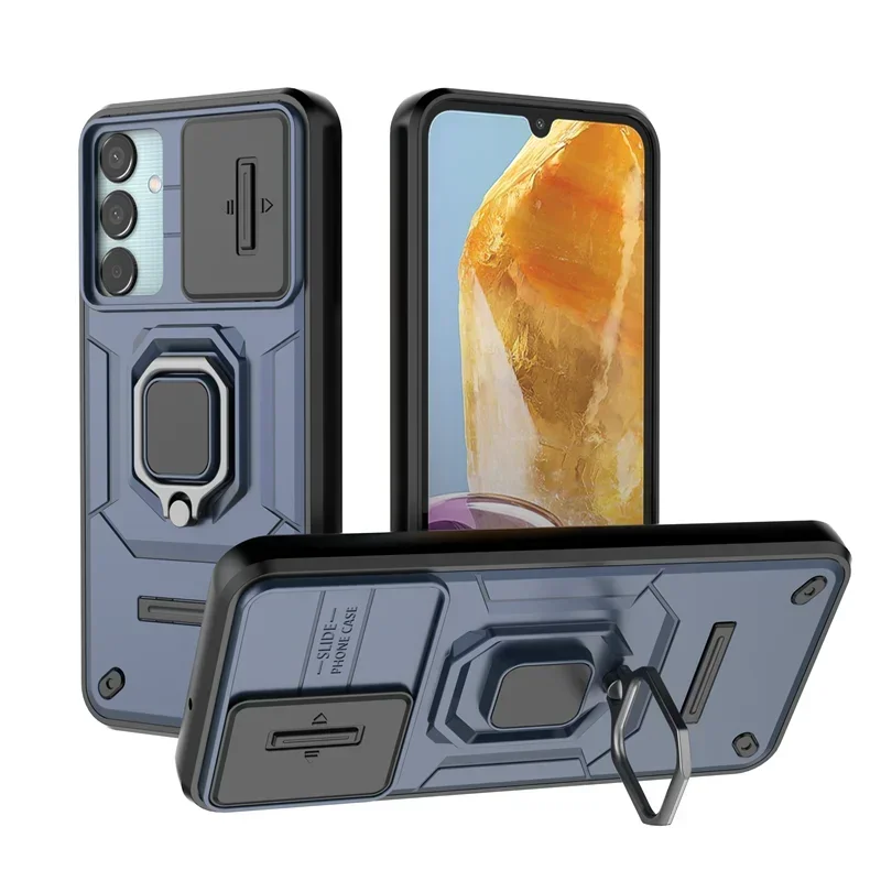 For Samsung Galaxy M15 5G Case Luxury Ring Holder Armor Shockproof Coque for Samsung M15 5G Slide Lens Protect Back Cover Coque
For Samsung Galaxy M15 5G Case Luxury Ring Holder Armor Shockproof Coque for Samsung M15 5G Slide Lens Protect Back Cover Coque