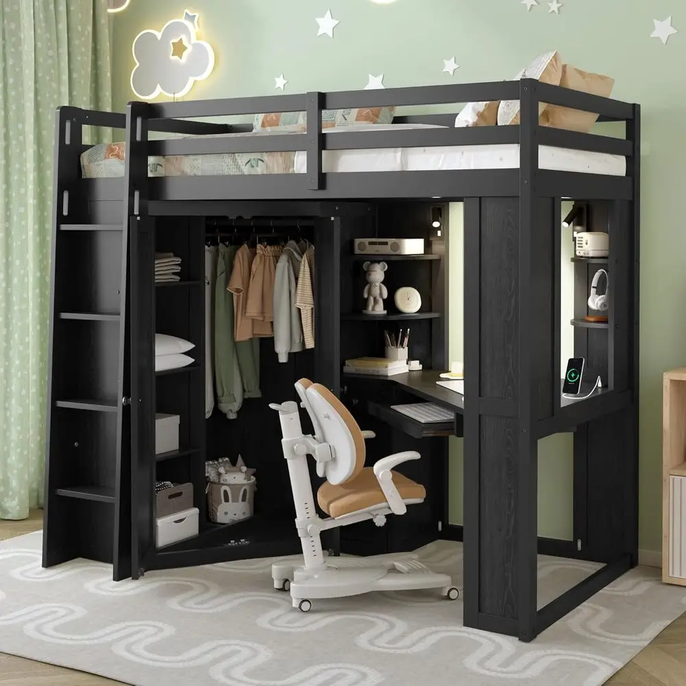 Lot Bed Twin Size with Desk & Wardrobe & Charging Station & Dual Spotlights,Wooden Lot Bed e with Storage Ders,Shelves,Cabinet a
Lot Bed Twin Size with Desk & Wardrobe & Charging Station & Dual Spotlights,Wooden Lot Bed e with Storage Ders,Shelves,Cabinet a