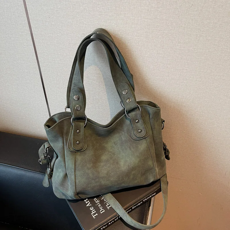Vintage Cowhide Tote Bag Top Handle Handbag with Crossbody Strap, Large Capacity Leather Shoulder Purse for Daily Travel Outfit
Vintage Cowhide Tote Bag Top Handle Handbag with Crossbody Strap, Large Capacity Leather Shoulder Purse for Daily Travel Outfit