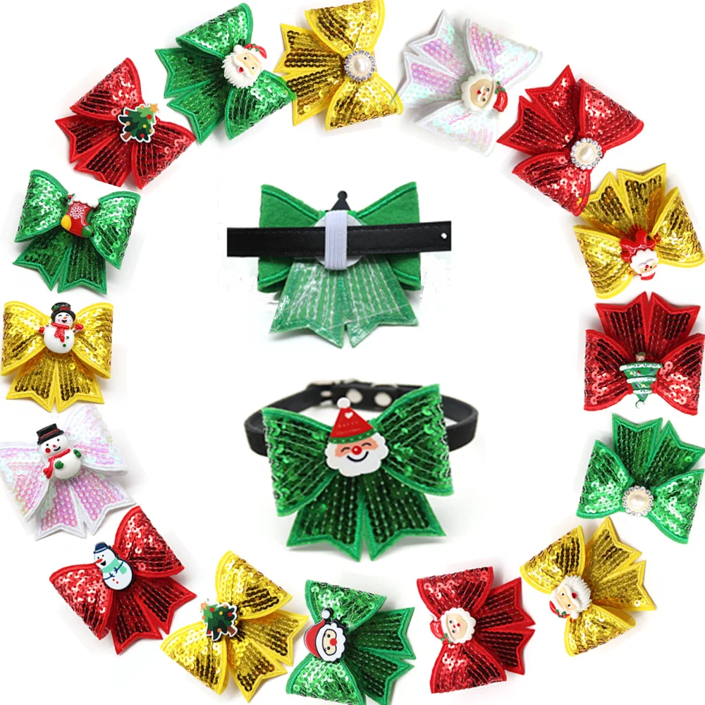 40pcs Christmas Dog Accessories Removable Dog Collars Shining Pet Dog Bow Tie Small Dog Bowites Collar Accessories Pet Supplies
40pcs Christmas Dog Accessories Removable Dog Collars Shining Pet Dog Bow Tie Small Dog Bowites Collar Accessories Pet Supplies