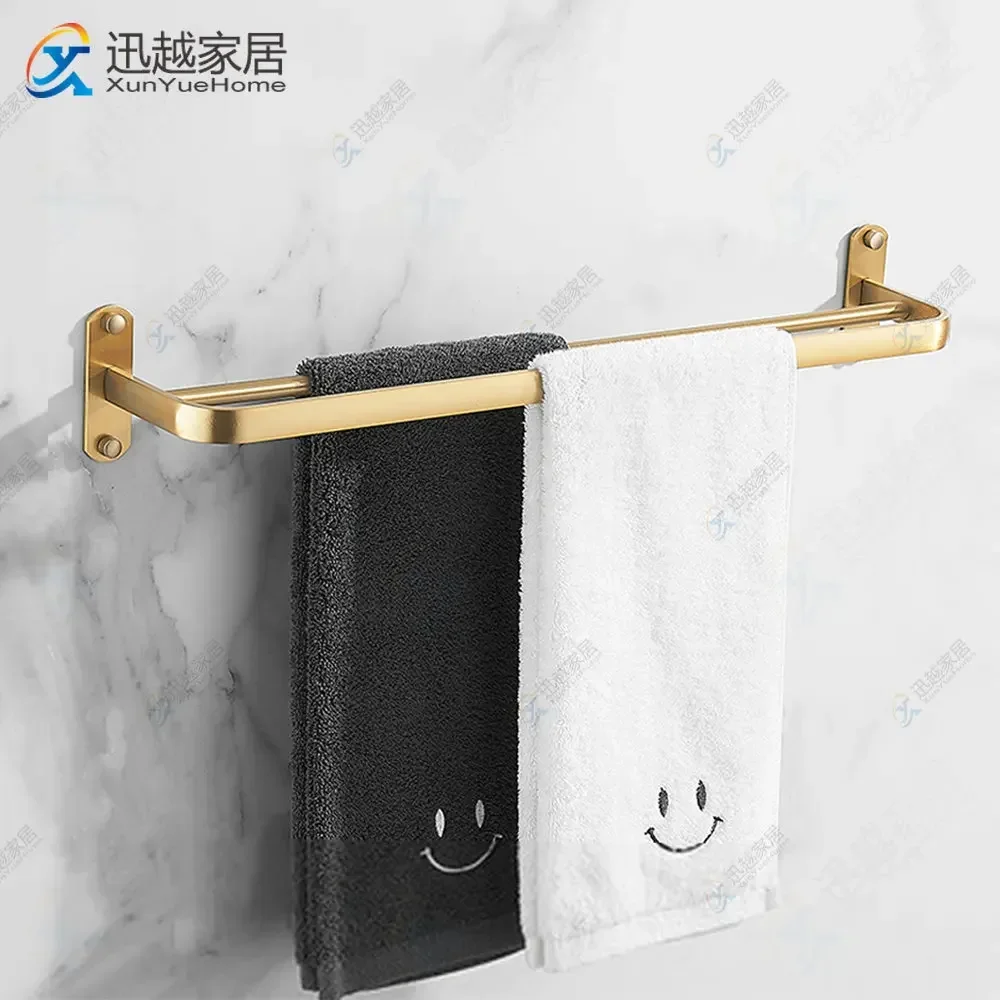 Brushed Gold Towel Bars Rack Double Rod Holder Aluminum Shower Wall Organizer Hanger Storage Shelf Bathroom Hardware Accessories
Brushed Gold Towel Bars Rack Double Rod Holder Aluminum Shower Wall Organizer Hanger Storage Shelf Bathroom Hardware Accessories