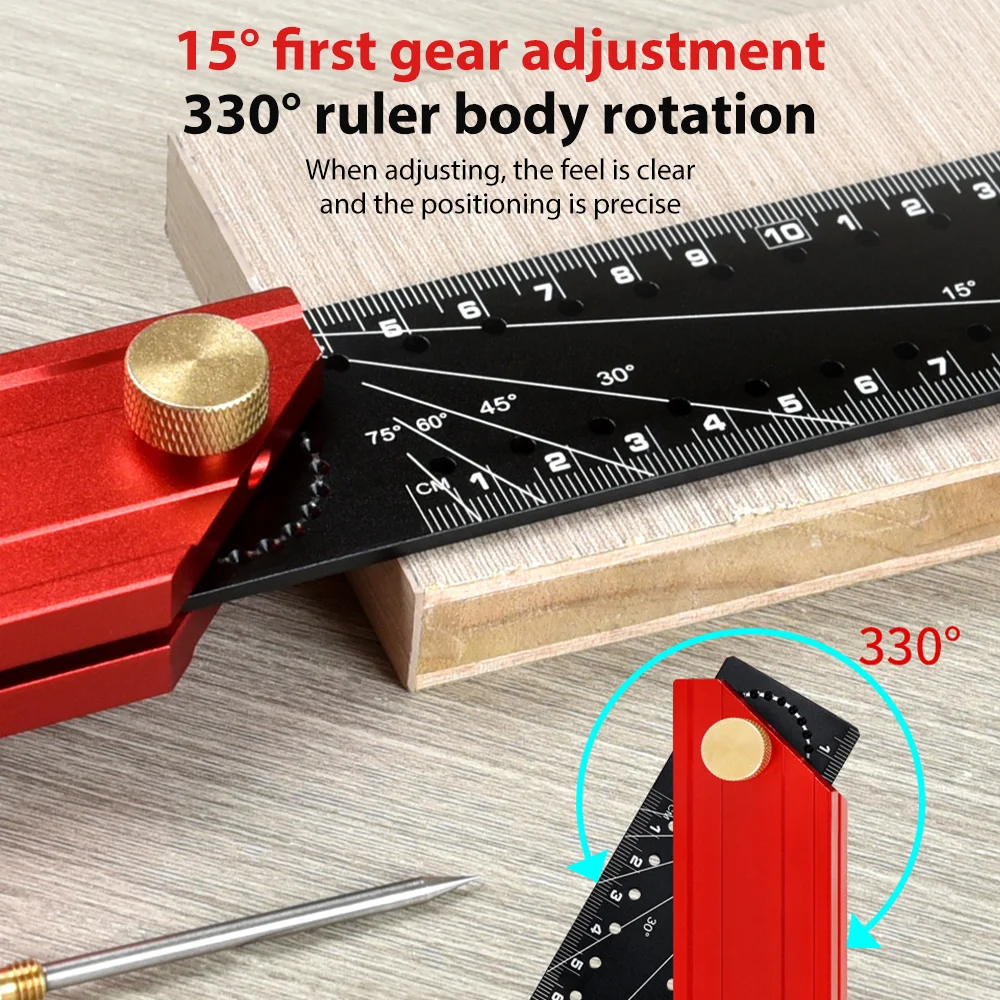 Прямоугольная линейка из нержавеющей стали. Этот деревообрабатывающий квадрат с писером, вспомогательный опорный стержень, регулировка угла наклона для карты.
Прямоугольная линейка из нержавеющей стали. Этот деревообрабатывающий квадрат с писером, вспомогательный опорный стержень, регулировка угла наклона для карты.