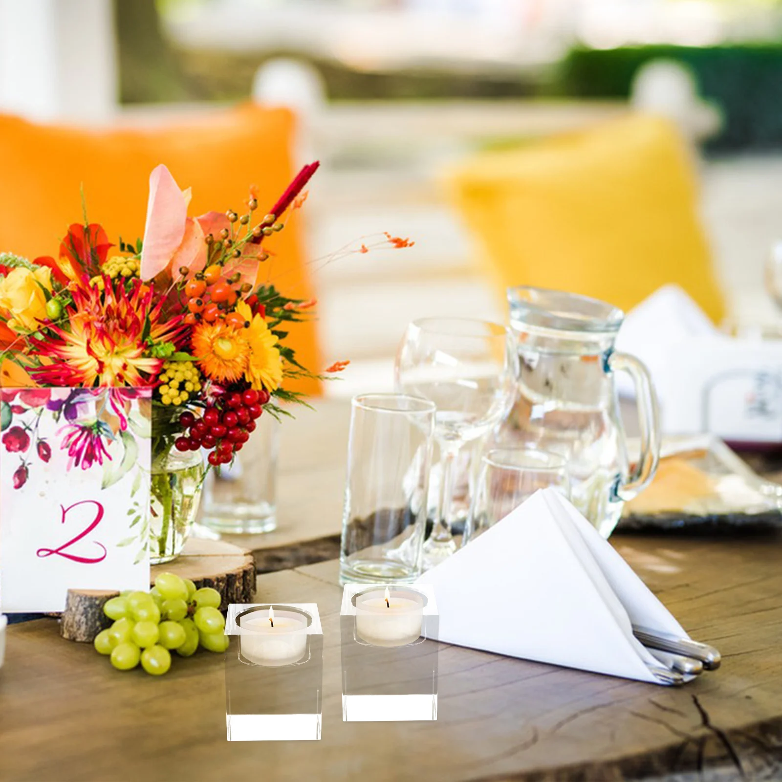 4Pcs Crystal Clear Square Tealight Holders for Table Centerpiece Wedding Dinner Party Home Decoration
4Pcs Crystal Clear Square Tealight Holders for Table Centerpiece Wedding Dinner Party Home Decoration