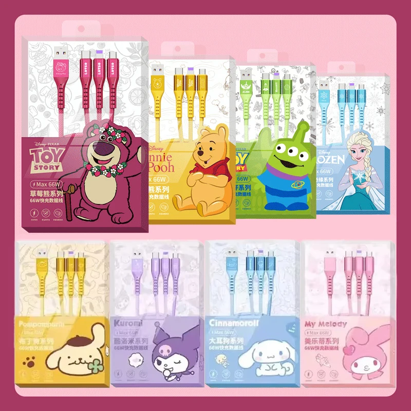 3 in 1 Max 66W Fast Charger Frozen Mickey Pooh Bear Cartoon Data Cable Charging Usb for Android Type C Apple Phone Lightning
3 in 1 Max 66W Fast Charger Frozen Mickey Pooh Bear Cartoon Data Cable Charging Usb for Android Type C Apple Phone Lightning